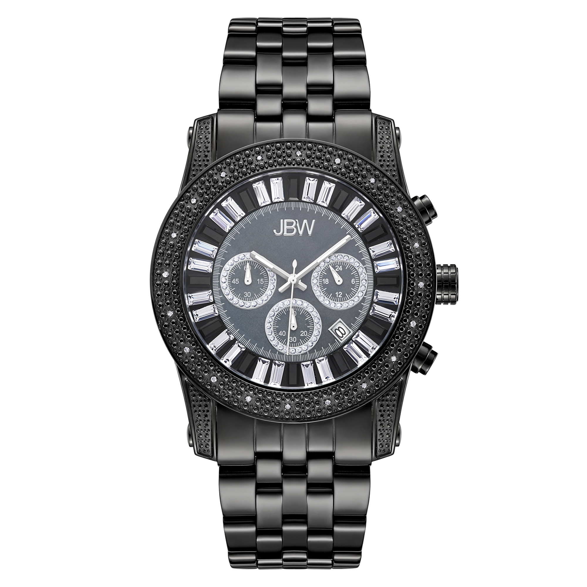 JBW Men's JB-6219-L ''Krypton'' 0.20 ctw Multifunction Black